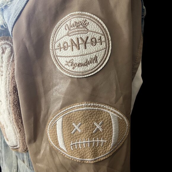 smoke rise men's jean jacket with Patches XL - Picture 12 of 16